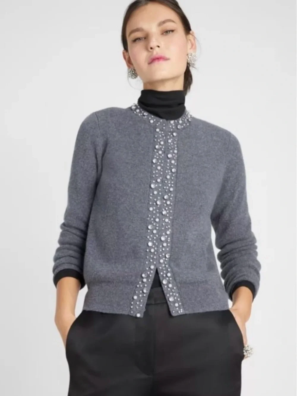 Kate Spade New York Pearl Rhinestone Cardigan Sweater